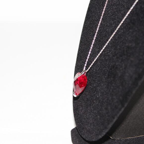 Ruby Heart 925 Sterling Silver Necklace - Picture 4 of 6